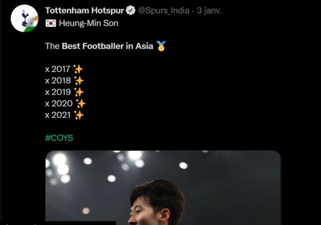 1641565490522010680.png 柠檬直播-热刺官网首页: 孙兴慜获体坛周报2021亚洲金球奖